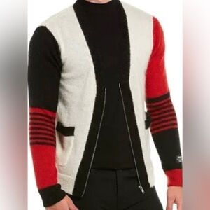 Wesc Swedish unisex Wool/Mohair Colorblock Cardigan Streetwear Men Sz S,women m